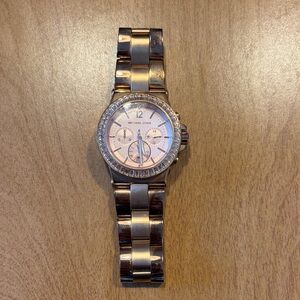 Michael Kors Two-Tone Watch Rose Gold with Crystal Bezel